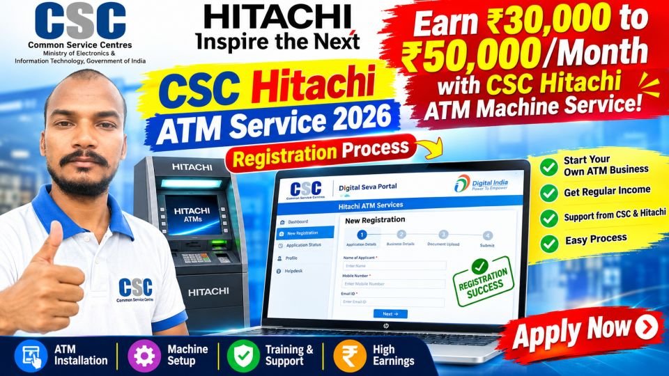 CSC Hitachi ATM Service 2026 | Registration Process | CSC VLE New ...